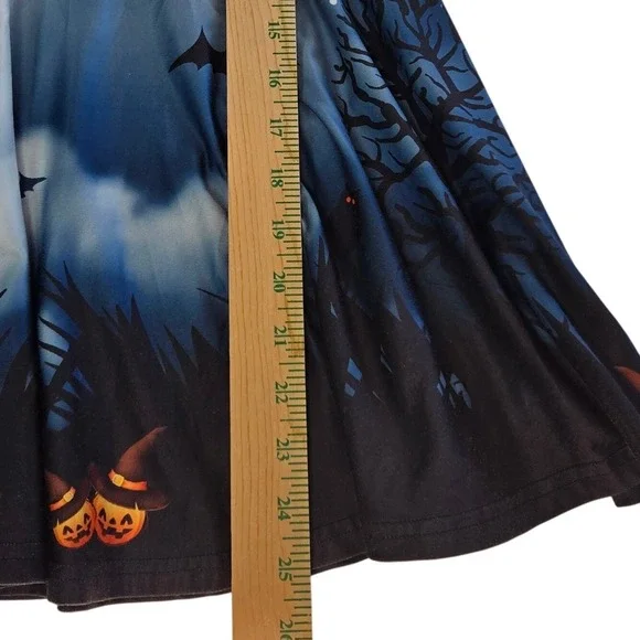 Halloween Dress Girls Size L 5-6 Bats Moon Spooky Kids Costume Holiday Party - Picture 4 of 10